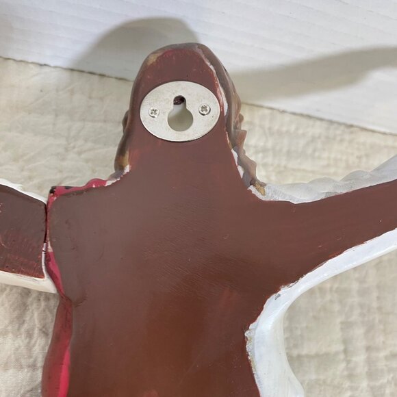 Large Hand-Painted Jesus Christ Wall Hanging Statue With Open Arms Design - Picture 2 of 12